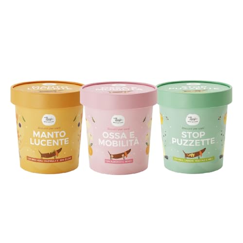 Set mit 3 funktionellen Keksen für Hunde | Unterstützung der Gelenke, des Haares und der Verdauung | Mit Glucosamin-Ribes Schwarz pflanzlicher Holzkohle | Appetitose wie ein Nahrungsergänzungsmittel | von Hygge