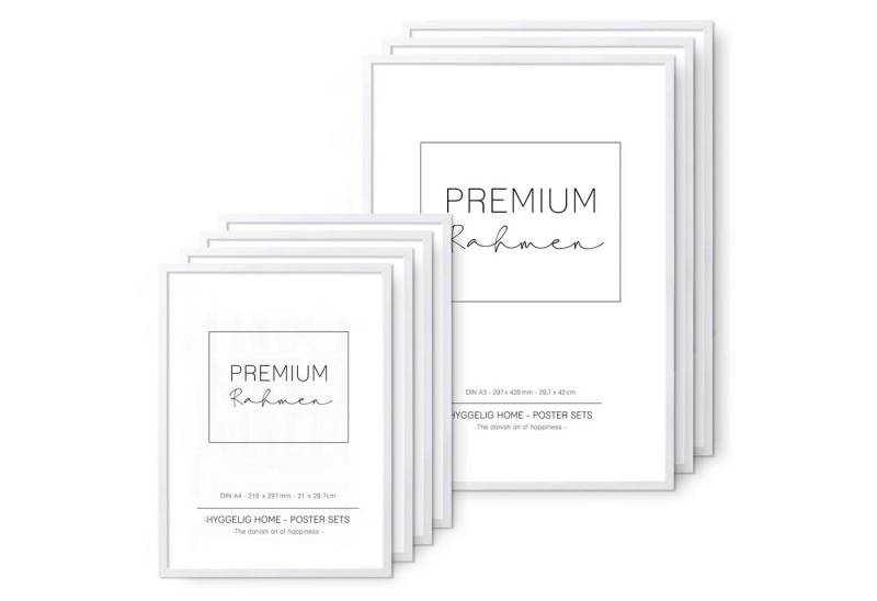 Hyggelig Home Bilderrahmen-Set Premium Fotorahmen Set – 7 hochwertige Holzbilderrahmen in weiß von Hyggelig Home