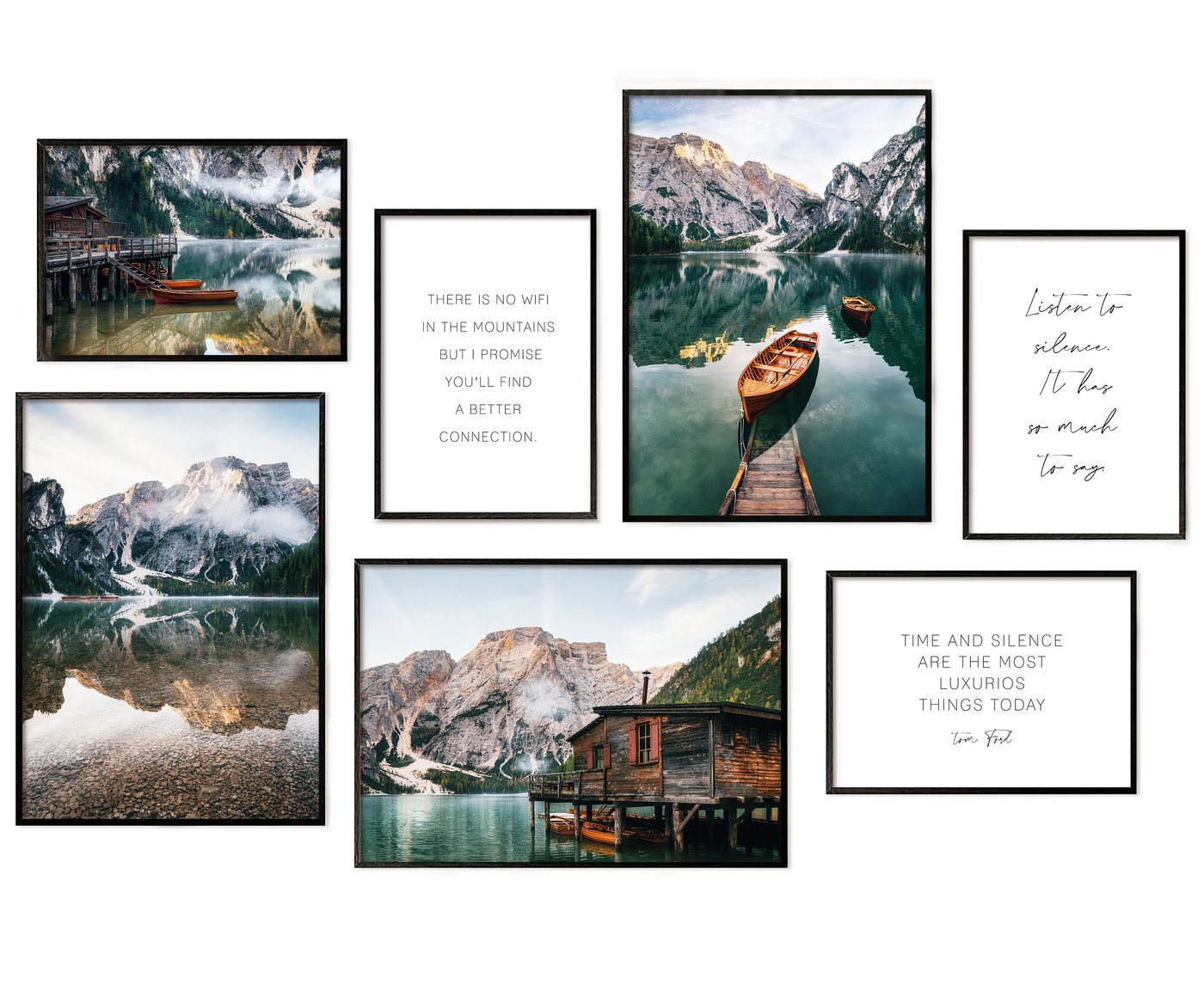 Hyggelig Home Poster Premium Poster Set - 7 Bilder Wandbilder Wohnzimmer Deko Collage, Natur (Set, 7 St), Knickfreie Lieferung Qualitätsdruck Dickes Papier von Hyggelig Home