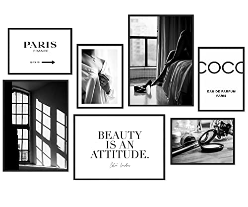 Hyggelig Home Premium Poster Set - 7 harmonische Bilder - Frau modern Frauenkörper schwarz weiß - Set Black and White - ohne Rahmen von Hyggelig Home