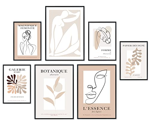 Hyggelig Home Premium Poster Set - 7 hochwertige Poster im Kunstdruck bunt Bauhaus Matisse aesthetic - für Wohnzimmer Schlafzimmer Esszimmer Flur - Set Madame - Mit Rahmen schwarz Hyggelig Home Premium Poster Set - 7 hochwertige Poster im Kunstdruck bunt Bauhaus Matisse aesthetic - für Wohnzimmer Schlafzimmer Esszimmer Flur - Set Madame - Mit Rahmen schwarz von Hyggelig Home