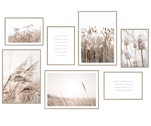 Hyggelig Home Premium Poster Set - 7 passende Bilder in einem Set (Beige, Ohne Rahmen | 3 x A3 und 4 x A4) von Hyggelig Home