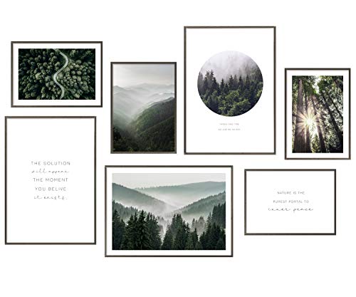 Hyggelig Home Premium Poster Set - 7 passende Bilder im stilvollen Set - Collage Bild Wand Deko - Set Forest - Ohne Rahmen von Hyggelig Home