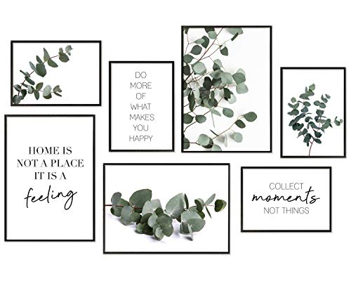 Hyggelig Home Premium Poster Set - 7 hochwertige Natur Wandposter Pflanzen Bilder - Set Eukalyptus ohne Rahmen von Hyggelig Home