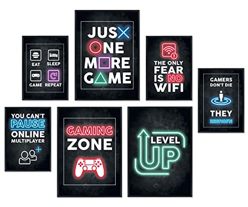 Hyggelig Home Premium Poster Set - 7 Game Bilder - Teenager Computer Deko Zimmer Junge - Set Gaming von Hyggelig Home