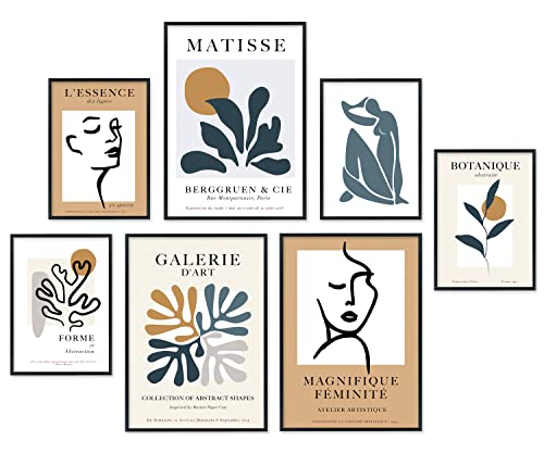 Hyggelig Home Premium Poster Set - 7 hochwertige Poster im Kunstdruck bunt Bauhaus Matisse aesthetic - für Wohnzimmer Schlafzimmer Esszimmer Flur - Set Magnifique - Ohne Rahmen von Hyggelig Home