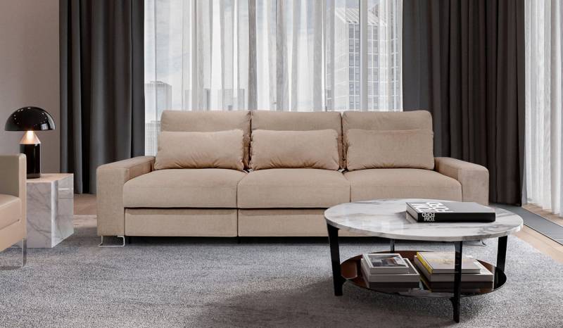 Hygger Möbelhaus Big-Sofa Sofa XXL „Thomas“ inklusive Sitztiefenverstellung, Breite 282cm., Premium-Komfort, elegantes Design, innovative Funktionen und eine Liegefläche mit orthopädischer Wirkung. von Hygger Möbelhaus