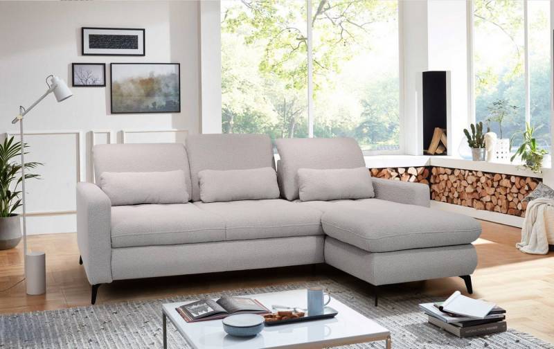 Hygger Möbelhaus Ecksofa Nice mit Bettfunktion, Inkl. Sitztiefenverstellung, Nierenkissen. von Hygger Möbelhaus