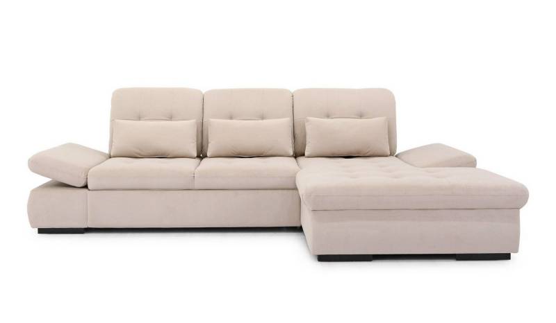 Hygger Möbelhaus Ecksofa Oregon L-Form, Sitztiefenverstellung, Arm- und Kopfteilverstellung, Wahlweise mit Bettfunktion und Bettkasten, Inklusive 3 Nierenkissen, Hergestellt in Europa Hygger Möbelhaus Ecksofa Oregon L-Form, Sitztiefenverstellung, Arm- und Kopfteilverstellung, Wahlweise mit Bettfunktion und Bettkasten, Inklusive 3 Nierenkissen, Hergestellt in Europa von Hygger Möbelhaus