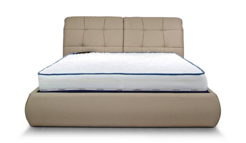 Hygger Möbelhaus Polsterbett Bett Milan – luxuriöser Schlafkomfort mit edlem Echtleder (Kopfteilhöhe 110 cm, mit verstellbaren Kopfstützen., Liegefläche 160 x 200 cm), Hergestellt in Europa von Hygger Möbelhaus