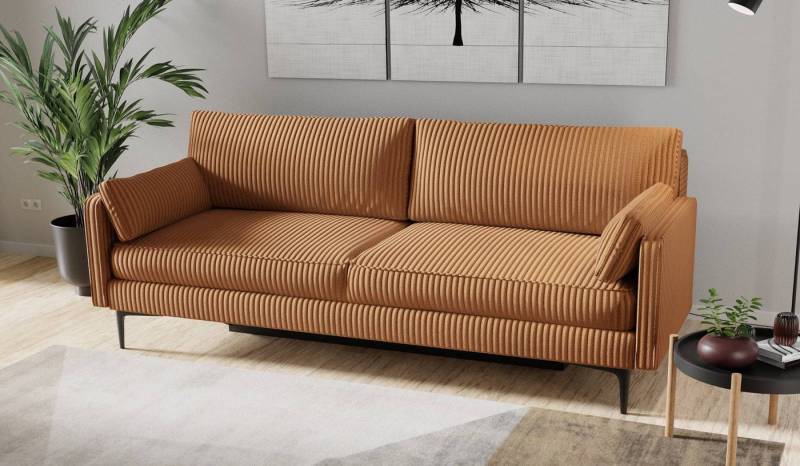 Hygger Möbelhaus Schlafsofa Magic mit Bettfunktion und Bettkasten, Schlafcouch mit Taschenfedern, Stilvolles Sofa für Schlafkomfort, Bettfunktion 155x206 cm, Filigranen Metallbeine 18 cm, Hergestellt in Europa von Hygger Möbelhaus