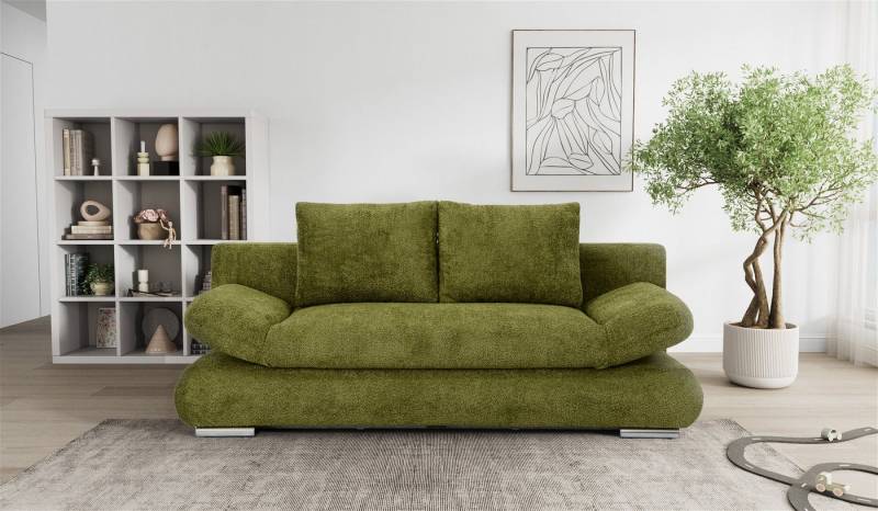 Hygger Möbelhaus Schlafsofa Next mit Bettfunktion und Großem, Geräumigem Bettkasten Ausgestattet, Inkl. loser Rücken, Wellenunterfederung und Federkern, 202x145 cm, Idealen Komfort und Unterstützung, Hergestellt in Europa von Hygger Möbelhaus