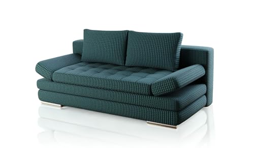 Hygger Barni Schlafsofa mit Bettkasten - 3 Sitzer Sofa mit Bettfunktion Inkl. Armteilverstellung - Schlafcouch mit Stabile Sitzqualität, Liegefläche 145x202 cm (Suzi, Grün) von Hygger