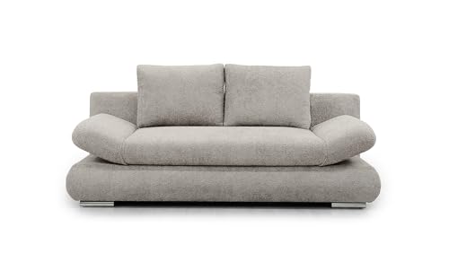 Hygger Next Schlafsofa mit Bettkasten 145x202 cm – 2 Sitzer Sofa mit Schlaffunktion – Ausziehbare Schlafcouch für Wohnzimmer – Modernes Design & Komfort (Clivia, Grau) von Hygger