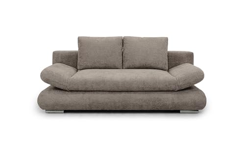 Hygger Next Schlafsofa mit Bettkasten 145x202 cm – 2 Sitzer Sofa mit Schlaffunktion – Ausziehbare Schlafcouch für Wohnzimmer – Modernes Design & Komfort (Clivia, Cappuccino) von Hygger