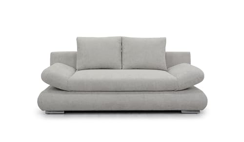 Hygger Next Schlafsofa mit Bettkasten 145x202 cm – 2 Sitzer Sofa mit Schlaffunktion – Ausziehbare Schlafcouch für Wohnzimmer – Modernes Design & Komfort (Clivia, Creme) von Hygger