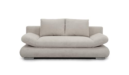 Hygger Next Schlafsofa mit Bettkasten 145x202 cm – 2 Sitzer Sofa mit Schlaffunktion – Ausziehbare Schlafcouch für Wohnzimmer – Modernes Design & Komfort (Clivia, Hellbeige) von Hygger