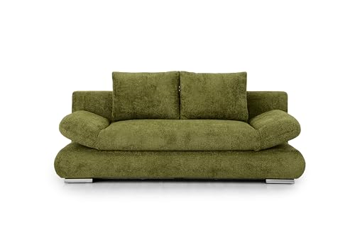 Hygger Next Schlafsofa mit Bettkasten 145x202 cm – 2 Sitzer Sofa mit Schlaffunktion – Ausziehbare Schlafcouch für Wohnzimmer – Modernes Design & Komfort (Clivia, Oliva) von Hygger