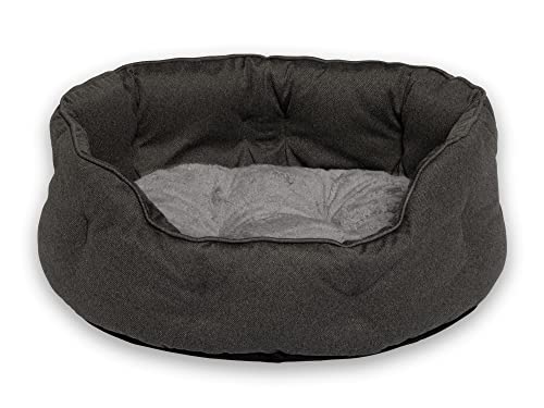 Hyggins Dreamer Nest Hundebett | Wendekissen orthopädisch | waschbar | Boden wasserabweisend (L 67 x 56cm, dunkelgrau) von Hyggins