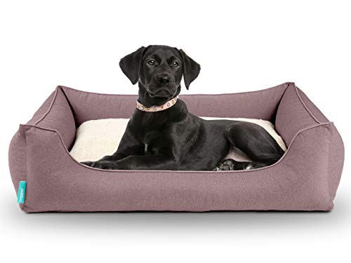 Hyggins Dreamer Perfect Hundebett | Wendekissen orthopädisch | Bezug abnehmbar und waschbar | Boden wasserabweisend (M 80 x 60cm, Altrosa)… von Hyggins