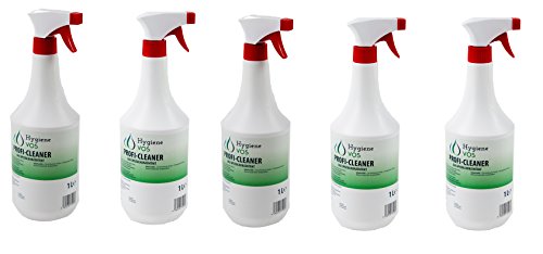 Hygiene VOS Profi Cleaner Spezialkonzentrat 5 x 1 Liter Allzweckreiniger mit 2 neuen Überkopfsprühern für Haushalt Wohnwagen Wohnmobil Caravan Boot Yacht von Hygiene VOS