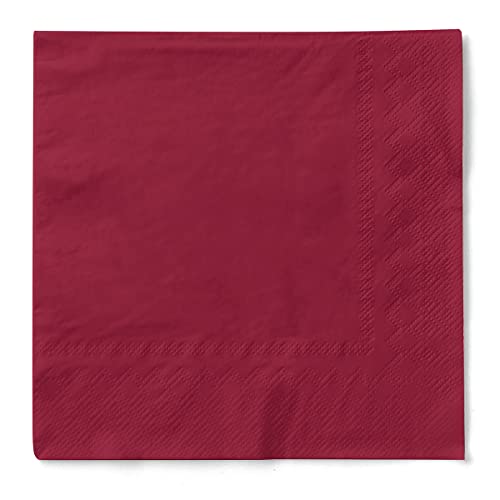 Tissue Serviette 3-lagig, saugstark, Ideal für Partys Feste und Gastronomie, 33 x 33 cm, 100 Stück, Farbe bordeaux von Hygiene gmi