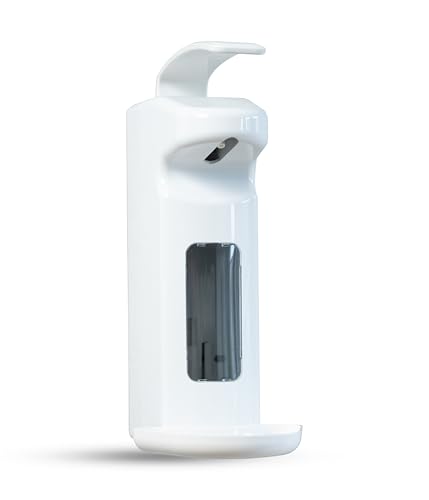 Hygiene365® Desinfektionsspender SD2015-w,Armhebelspender manuell für 500-1000ml für Euro-Flaschen – Eurospender & Seifenspender Wandbefestigung, nachfüllbar – Made in Germany von Hygiene365