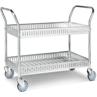 Kongamek Korbwagen, komplett verzinkt, hochstehende Bügel, 2 Etagen à 935 x 535 mm von KONGAMEK