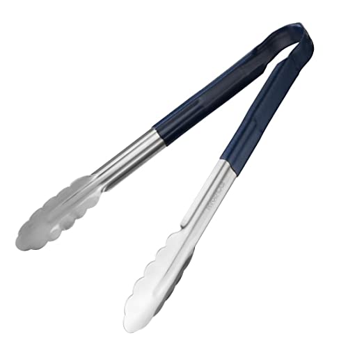 Hygiplas Pro-Grade Küchenzange 300mm, blau farbcodiert - für rohen Fisch, Edelstahl, Griffe mit Vinylbeschichtung | CB156 von Hygiplas