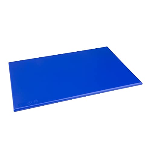 Hygiplas Schneidebrett mit hoher Dichte – Standard, blaue Farbcodierung – Zubereitung von rohen Fischprodukten, Größe: 12 (H) x 450 (B) x 300 (L) mm, HDPE-Schneidebrett, J008 von Hygiplas