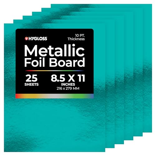 Hygloss 25 Sheets Light Blue, 8.5 x 11-Inch Metallic-Folie, Papier, hellblau, 8.5 x 11 Inches von Hygloss