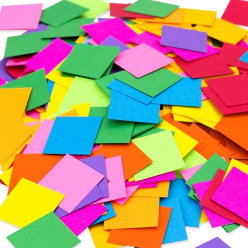 Hygloss Mosaikquadrate – helle Kartonquadrate – 2,5 cm x 2,5 cm – ideal für Kunst und Handwerk, DIY-Projekte, Klassenzimmer-Aktivitäten und vieles mehr – 10 verschiedene Farben – 1.000 Quadrate von Hygloss