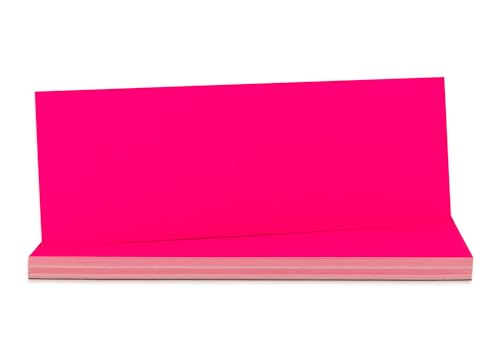 Hygloss Neon-Wortkarten, lebendige Karteikarten, 10,2 x 27,9 cm, fluoreszierendes Pink, 50 Stück, doppelseitig, leere Karteikarten für Klassenzimmer, Zuhause oder Büro, ideal für Lehrer von Hygloss