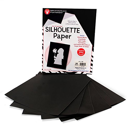 Hygloss Products Black Silhouette Paper – Tracing Portrait Drawing Crafts Paper - 8 x 10 Inch, 25 Sheets von Hygloss