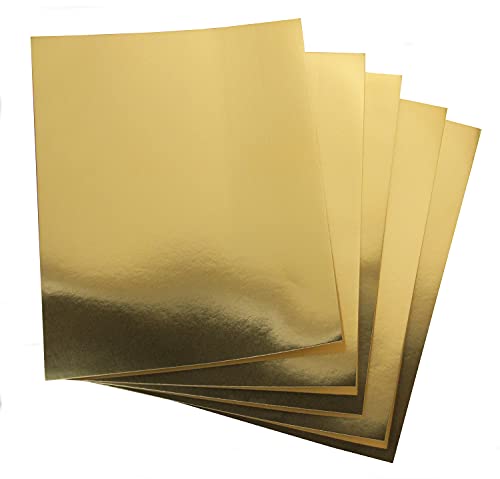 Hygloss Products Metallic Foil Board Sheets Ideal für Kunst und Handwerk, Aktivitäten im Klassenzimmer und Künstler, 21,6 x 27,9 cm, Gold, 100 Stück von Hygloss