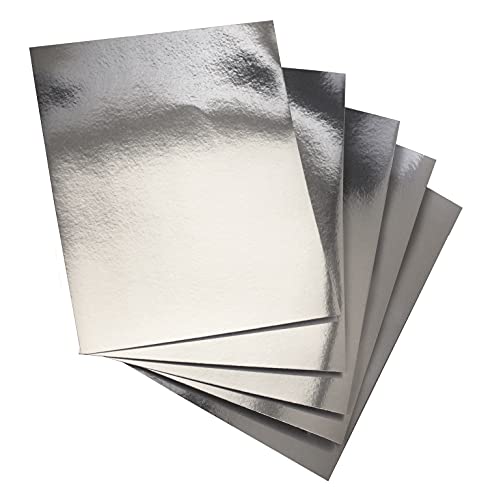 Hygloss Products Metallic Foil Board Sheets Ideal für Kunst und Handwerk, Klassenzimmer-Aktivitäten und Künstler, 21,6 x 27,9 cm, Silber, 100 Stück von Hygloss