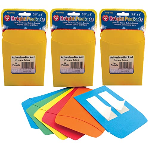Self Adhesive Library Pockets, 3.5" x 4.875", 30 Per Pack, 3 Packs von Hygloss