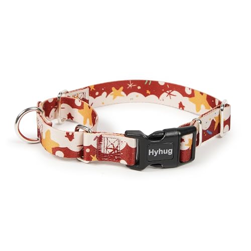 Hyhug Pets Verstellbares Martingale-Hundehalsband mit Schnellverschluss-Schnalle, farbecht, strapazierfähig, Anti-Ausbruch, Training, rutschfestes Welpenhalsband (Stern, Größe XS) von Hyhug