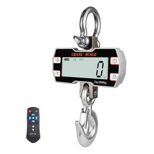 Hyindoor Kranwaage 2T 2000kg Elektronische Digitale Hängewaage Heavy Duty Crane Scale Industrie Kranwaage mit Großem LCD Bildschirm und Fernbedienung von Hyindoor