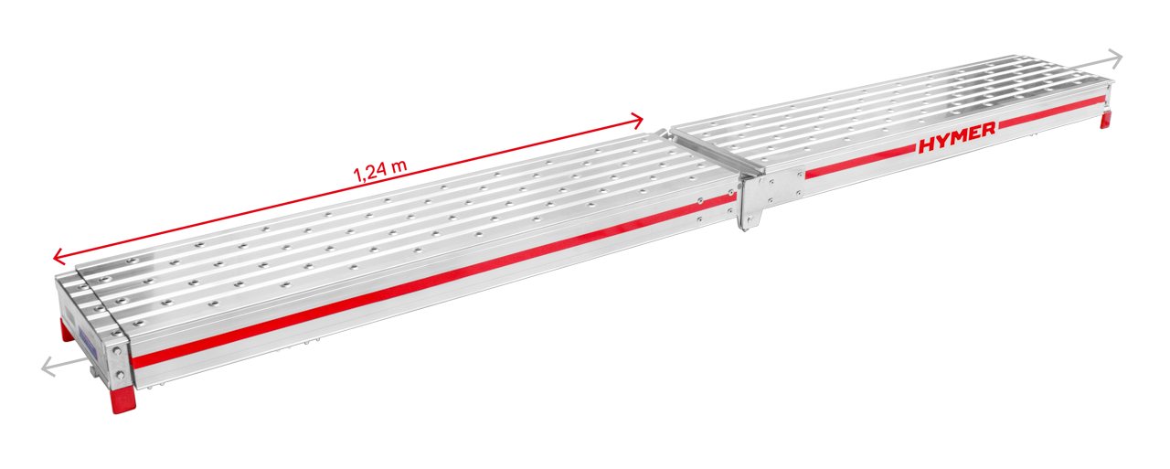 Hymer Stehleiter Hymer Alu-Diele „Telesteg“ mittig Teilbar, von 1,24-4,00 Meter, bis von Hymer