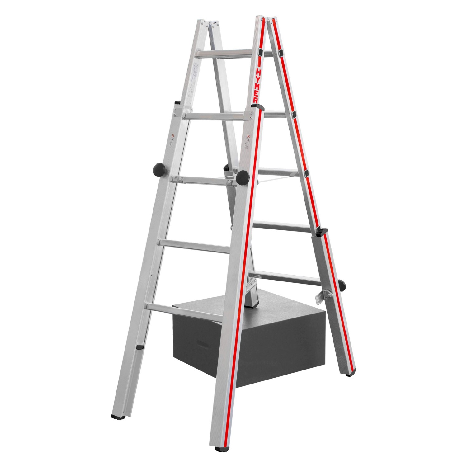 Hymer Treppenstehleiter Teleskopleiter mit Patentierter Feststellvorrichtung 2x5 Stufen Hymer Treppenstehleiter Teleskopleiter mit Patentierter Feststellvorrichtung 2x5 Stufen von Hymer