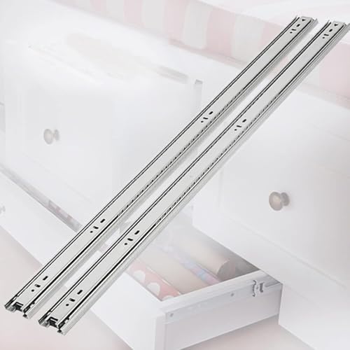 HynJGih 1 Paar Hochleistungs-Schubladenschienen, Kugellager Dreiteilige Vollauszugsschienen Schränke Schubladenschienen(75cm) von HynJGih
