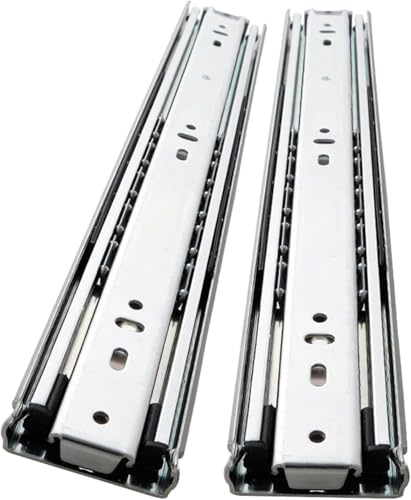 HynJGih 2 Stück Hochleistungs-Schubladenführungen, dreiteilige Vollauszugsführungen ohne Schlösser/mit Schlössern(Without Lock,60cm) von HynJGih