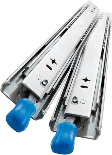 HynJGih 2 Stück Hochleistungs-Schubladenführungen, dreiteilige Vollauszugsführungen ohne Schlösser/mit Schlössern(with Lock,75cm) von HynJGih