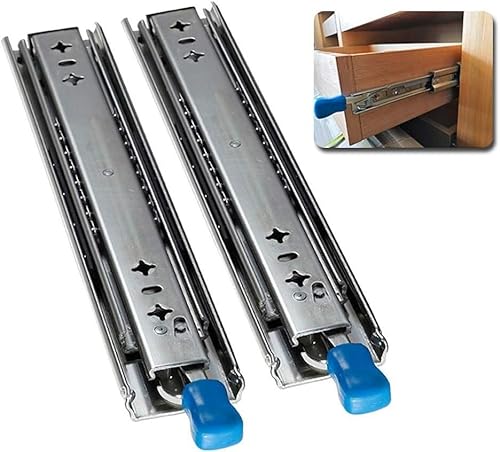 HynJGih 2 stück Schublade Läufer Mit Schloss Volle Verlängerung Kugellager Schublade Schienen Teleskop Schublade Führungen(60cm) von HynJGih