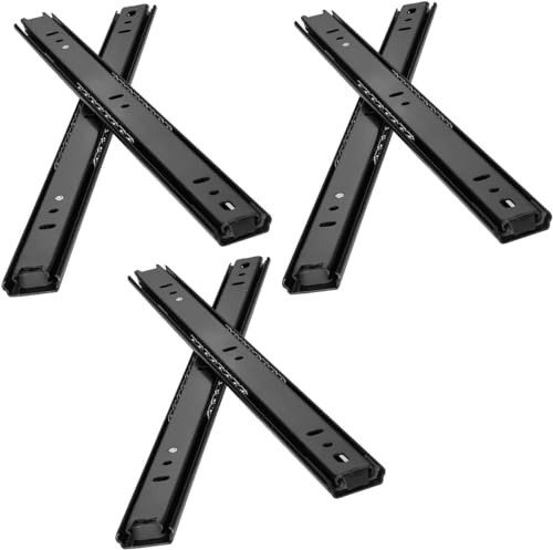HynJGih 3 Paar Schubladenführungen Schrank Stumm 2 Abschnitt Führungsschiene Möbel Hardware Schienen Kugellager Schubladenschienen(35cm(14in)) von HynJGih