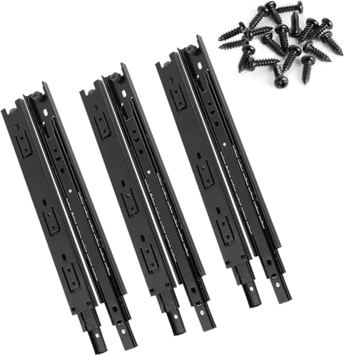 HynJGih 6 stück Metall Schublade Läufer Industrie Schrank Schublade Gleitschienen 3-Abschnitt Schublade Guide(30cm(12in)) von HynJGih