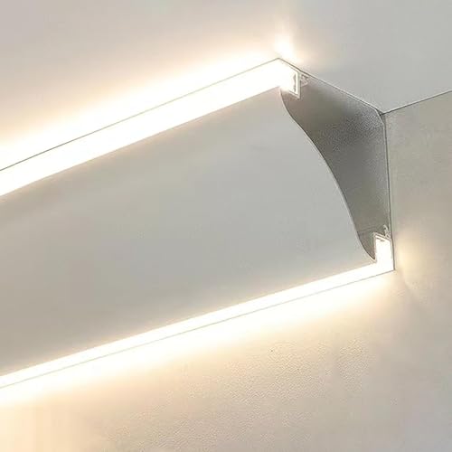 HynJGih Aluminium Eckleisten für Wand und Decke, Doppelte LED-Lichtleiste, Aluminiumprofile für LED-Lichtstreifen (8m/26.2ft) von HynJGih