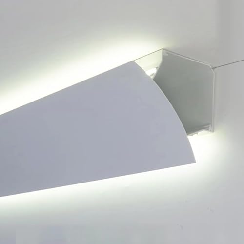 HynJGih Aluminiumk für LED-Streifen, Aluminiumk für indirekte Beleuchtung in den Ecken, weißer LED-K (3 m/9,8 ft) von HynJGih