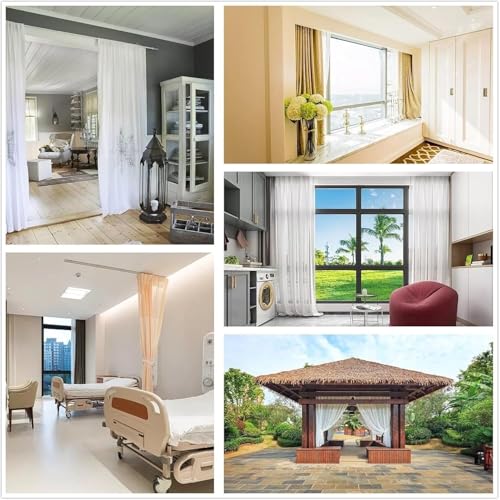 HynJGih An der Decke montierte, biegsame Vorhangschiene, verschiebbares Vorhangschienensystem for Krankenhäuser/Kliniken/Wohnmobile for Raumteiler, Aluminiumlegierung(Gold,2m/6.5ft) von HynJGih